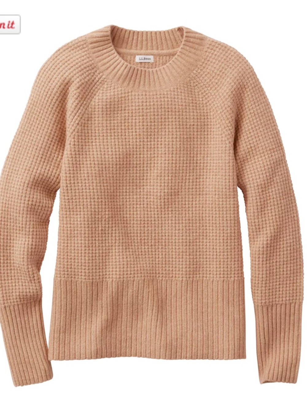 L.L. Bean Women's SuperSoft Waffle Crewneck Sweater — Petite S
